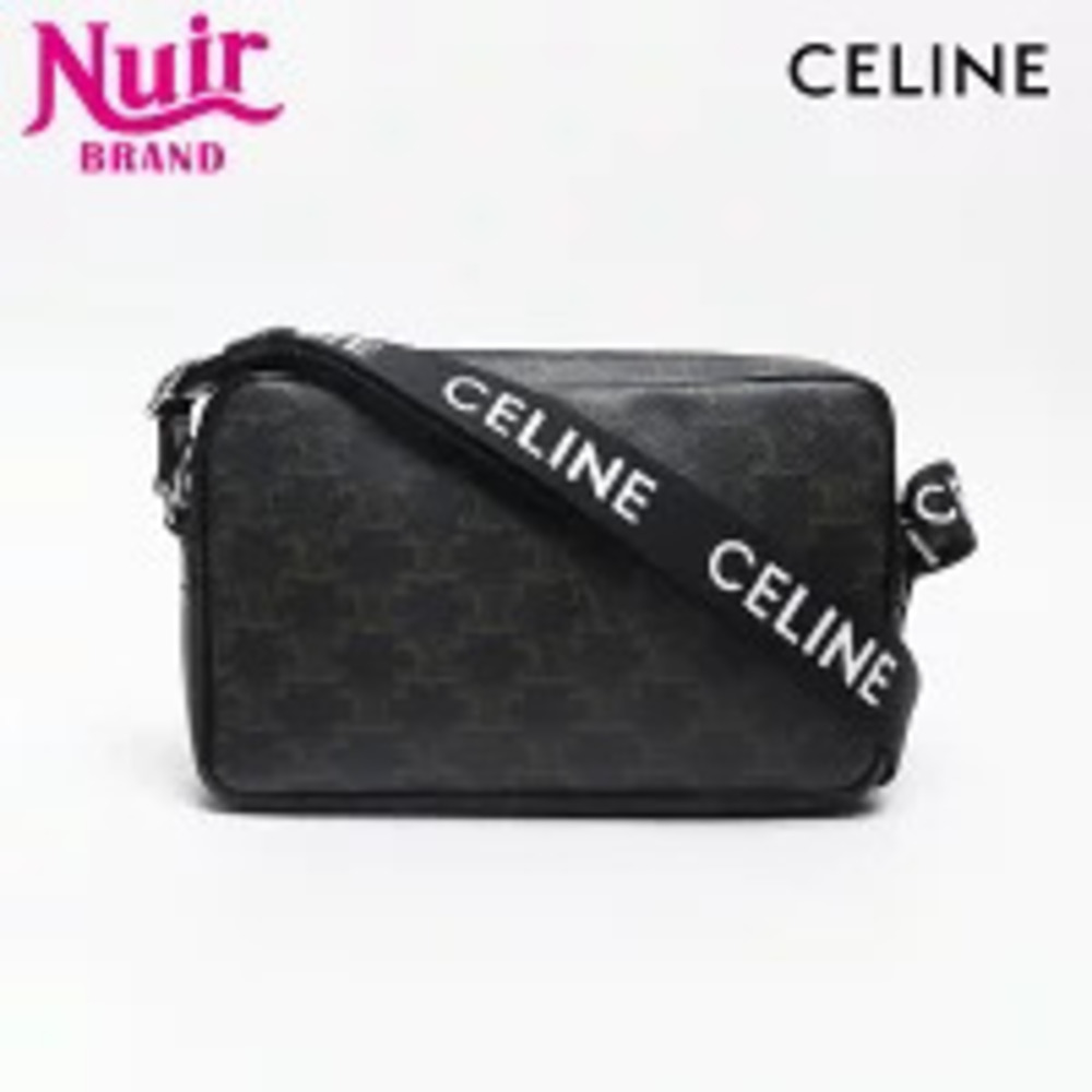 Celine Trinoff Messenger Logo Shoulder Bag Black